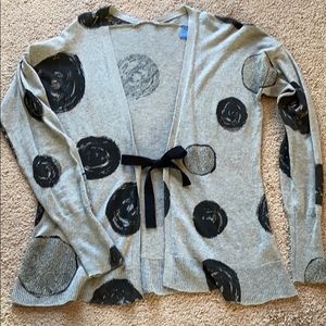 Gray tie front cardigan